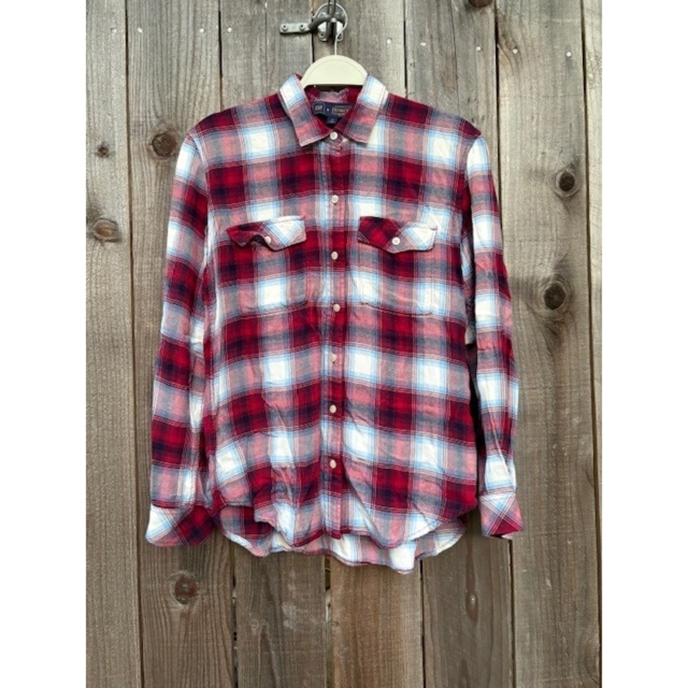 GAP + Pendleton Women's Flannel Plaid Button Down Shirt Top Small